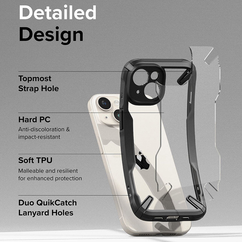 Hülle für Apple iPhone 15, Ringke, Fusion X, Schwarz