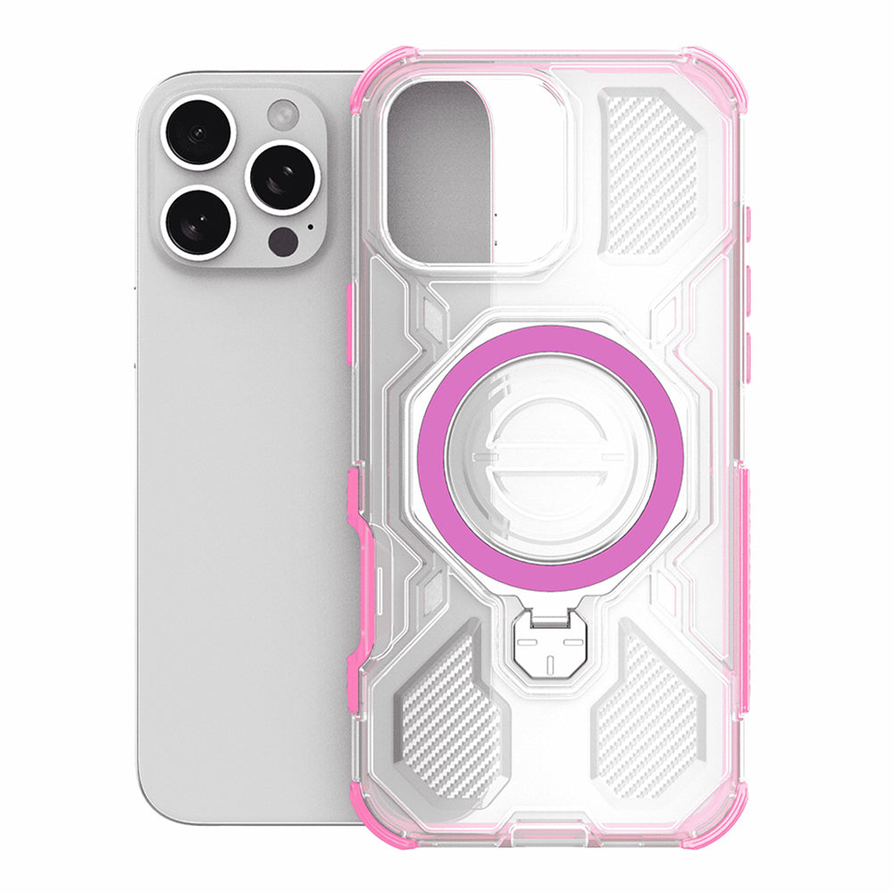 Hülle für Apple iPhone 15, Techsuit, Carbon Shield Pro, Rosa