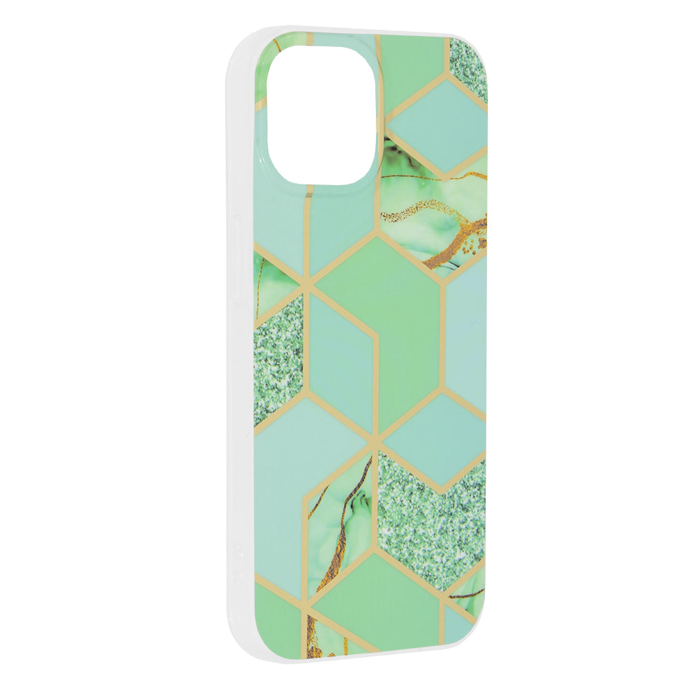 Hülle für Apple iPhone 15, Techsuit, Marble, Grün