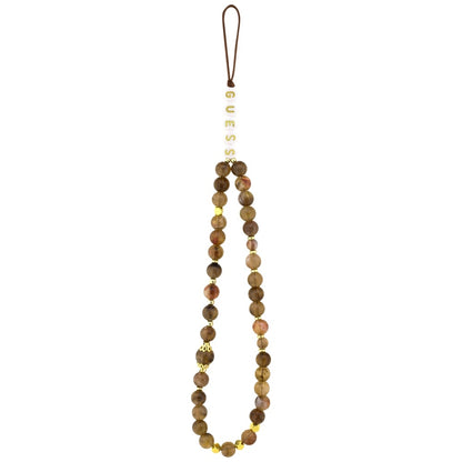 Hülle für Apple iPhone 16, Guess, 4G Classic Logo mit Trageriemen, Braun