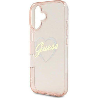 Case for Apple iPhone 16, Guess, IML Heart, Pink