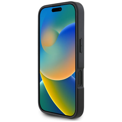 Hülle für Apple iPhone 16, Karl Lagerfeld, Grained Cardslots, Schwarz