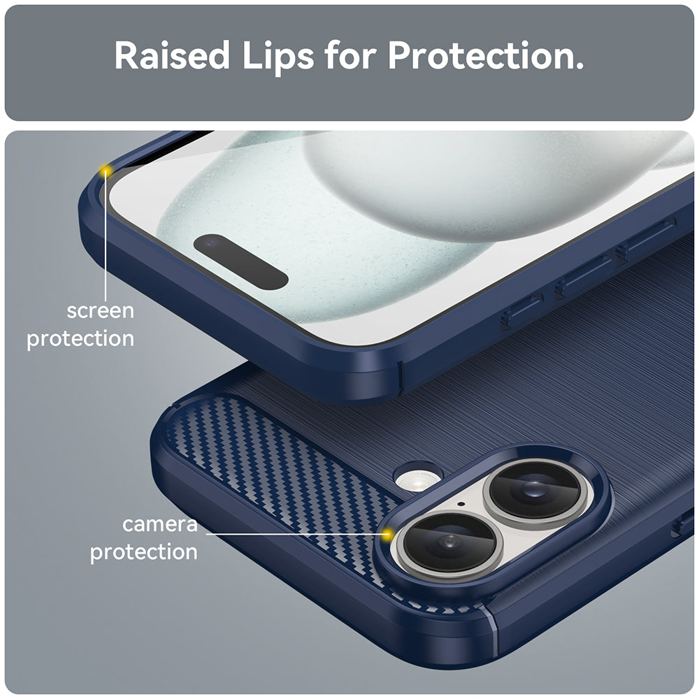 Case for Apple iPhone 16 Plus, Techsuit, Carbon, Blue