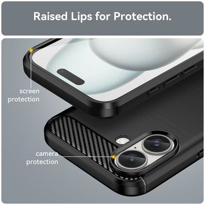 Hülle für Apple iPhone 16 Plus, Techsuit, Carbon, Schwarz