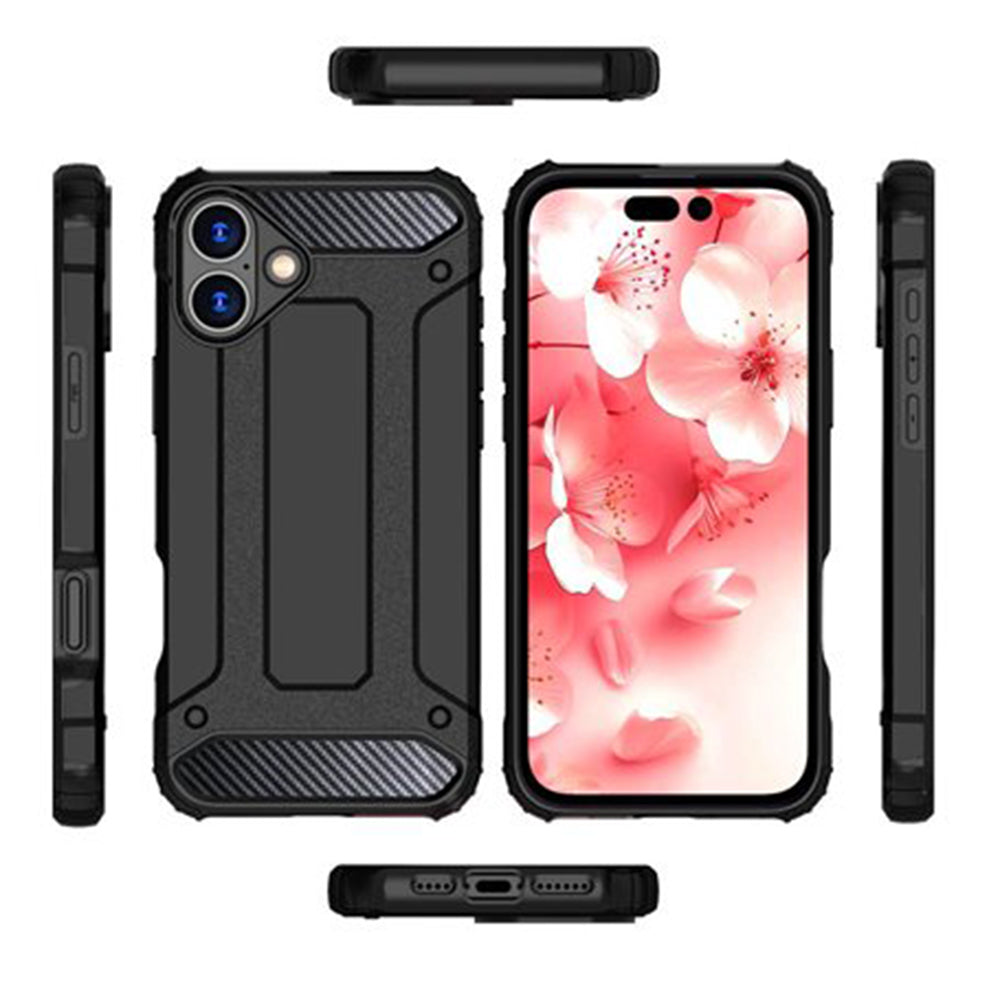 Hülle für Apple iPhone 16 Plus, Techsuit, Hybrid Armor, Schwarz