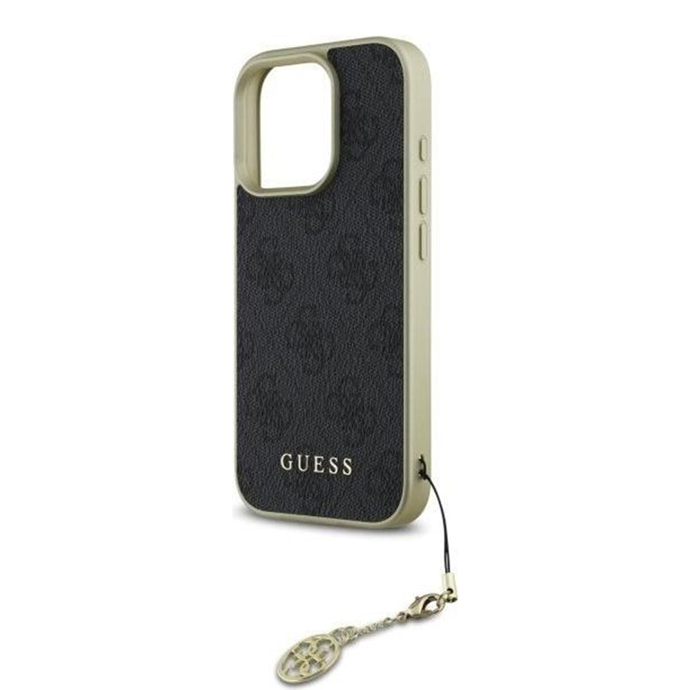 Hülle für Apple iPhone 16 Pro, Guess, 4G Charm, Schwarz