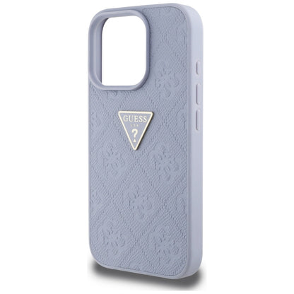 Hülle für Apple iPhone 16 Pro Max, Guess, Hot Stamp 4G Pattern Triangle Logo, Helles Lila