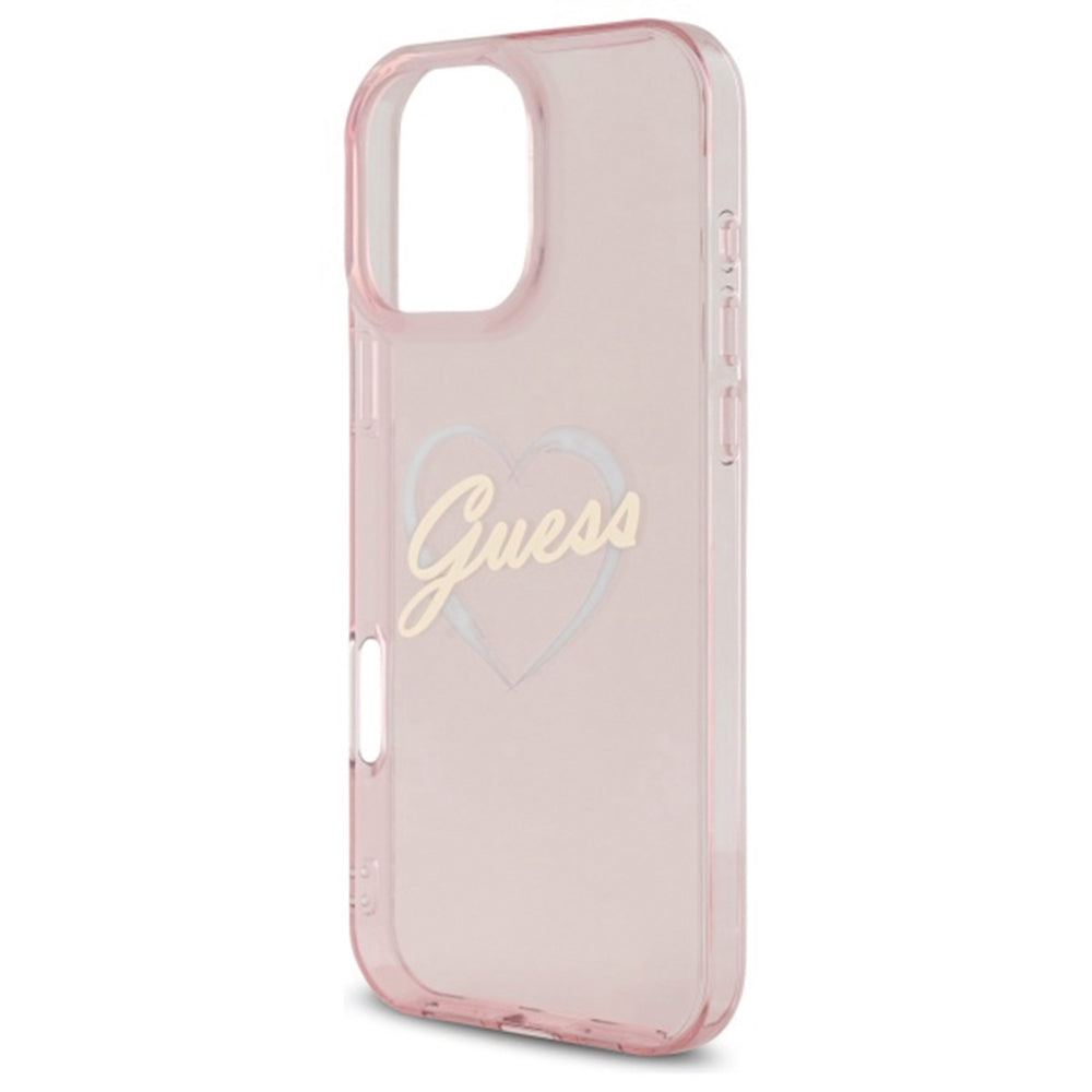 Hülle für Apple iPhone 16 Pro Max, Guess, IML Heart, Rosa