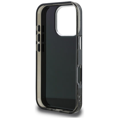 Hülle für Apple iPhone 16 Pro Max, Karl Lagerfeld, IML Aquarelle Logo Karl & Choupette, Schwarz