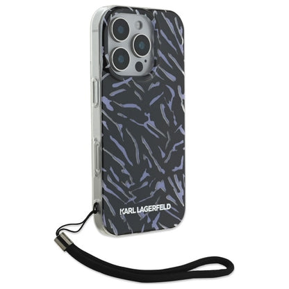 Case for Apple iPhone 16 Pro Max, Karl Lagerfeld, Zebra with Cord Strap, Purple