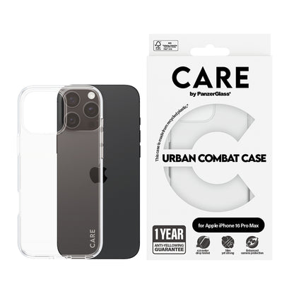 Hülle für Apple iPhone 16 Pro Max, PanzerGlass, Care Urban Combat, Transparent