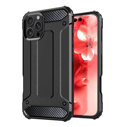 Hülle für Apple iPhone 16 Pro Max, Techsuit, Hybrid Armor, Schwarz