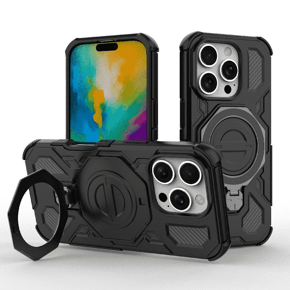 Hülle für Apple iPhone 16 Pro, Techsuit, Carbon Shield Pro, Schwarz