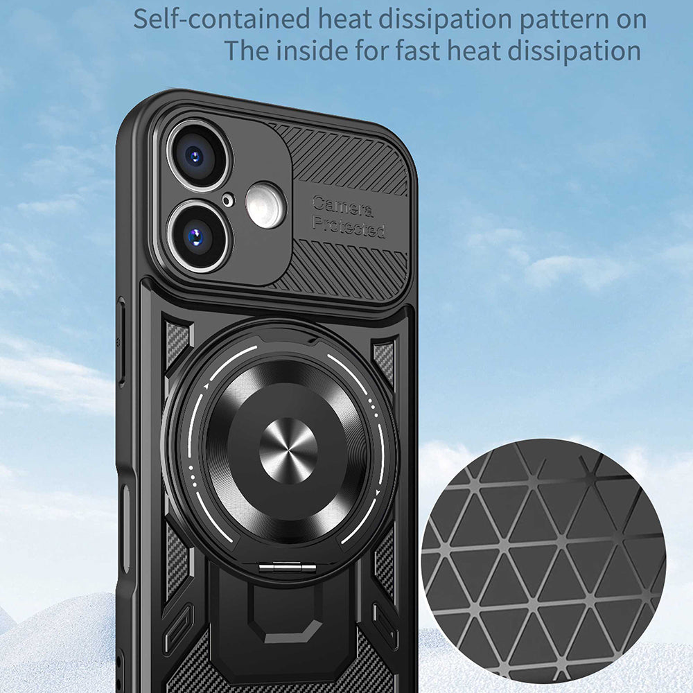 Hülle für Apple iPhone 16, Techsuit, RuggedCam, Grau