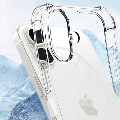 Hülle für Apple iPhone 16, Techsuit, stoßfest klar (großes Linsenloch), transparent