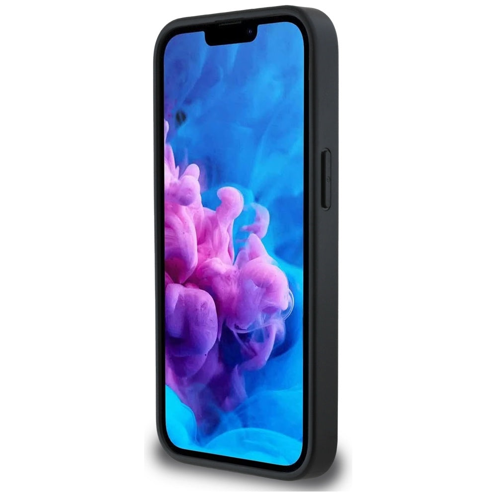 Hülle für Apple iPhone 16e, Karl Lagerfeld, Glitter Fixed Karl & Choupette's Heads, Blau