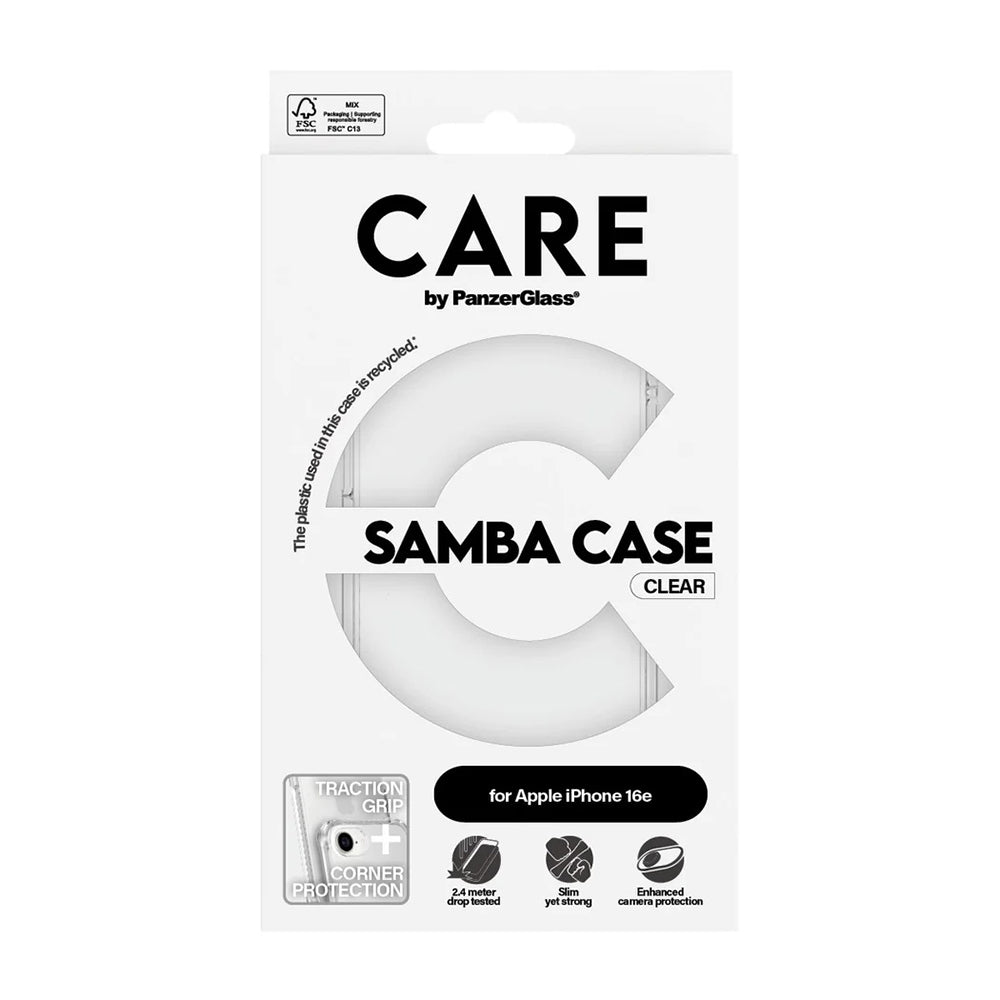 Case for Apple iPhone 16e, PanzerGlass, Fashionable Care, Transparent