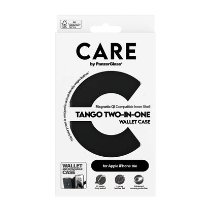 Hülle für Apple iPhone 16e, PanzerGlass, Care Feature Tango Two-in-One, Schwarz