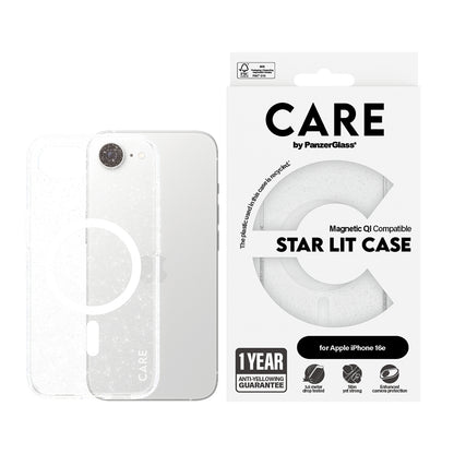Hülle für Apple iPhone 16e, PanzerGlass, Care Urban Combat Star Lit, Transparent Weiß