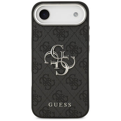 Hülle für Apple iPhone 17 Air, Guess, Big 4G Logo Classic, Schwarz Silbern