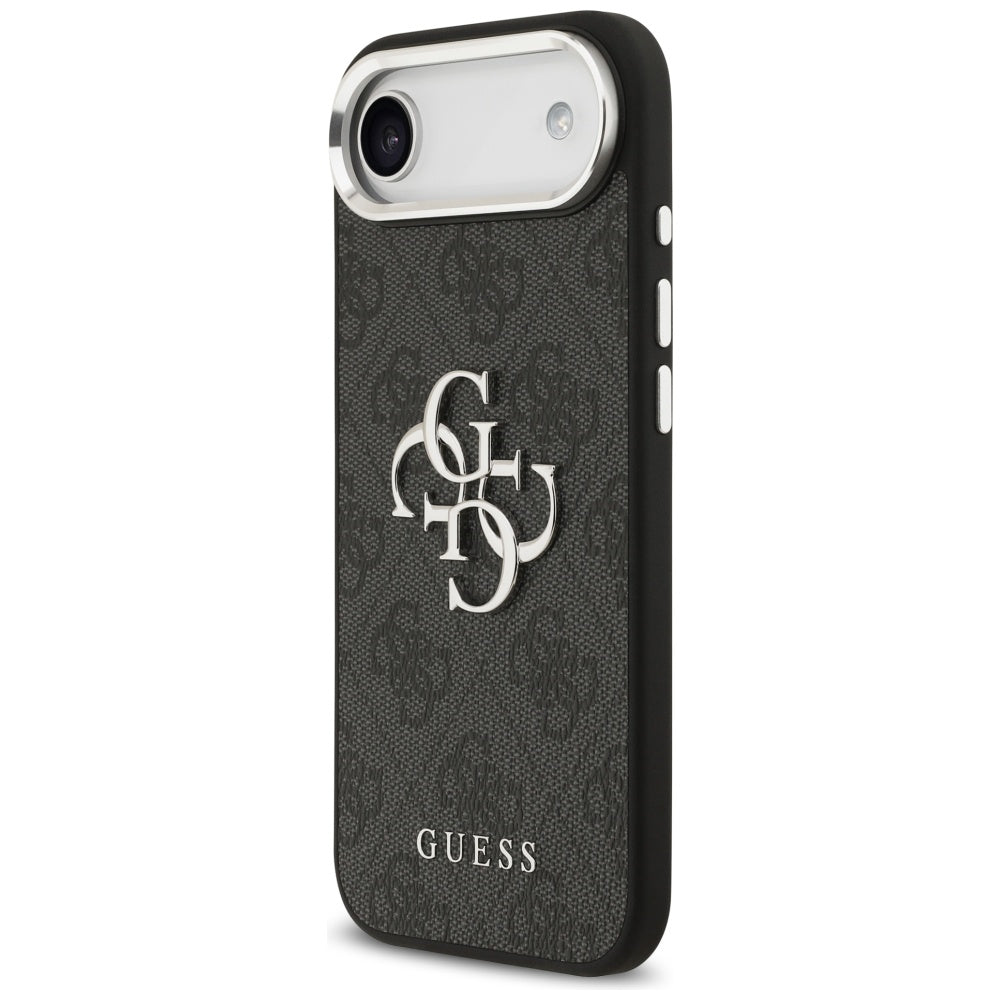 Hülle für Apple iPhone 17 Air, Guess, Big 4G Logo Classic, Schwarz Silbern