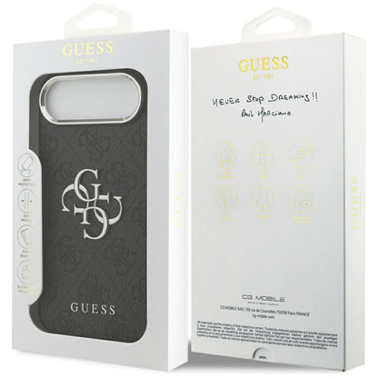 Hülle für Apple iPhone 17 Air, Guess, Big 4G Logo Classic, Schwarz Silbern