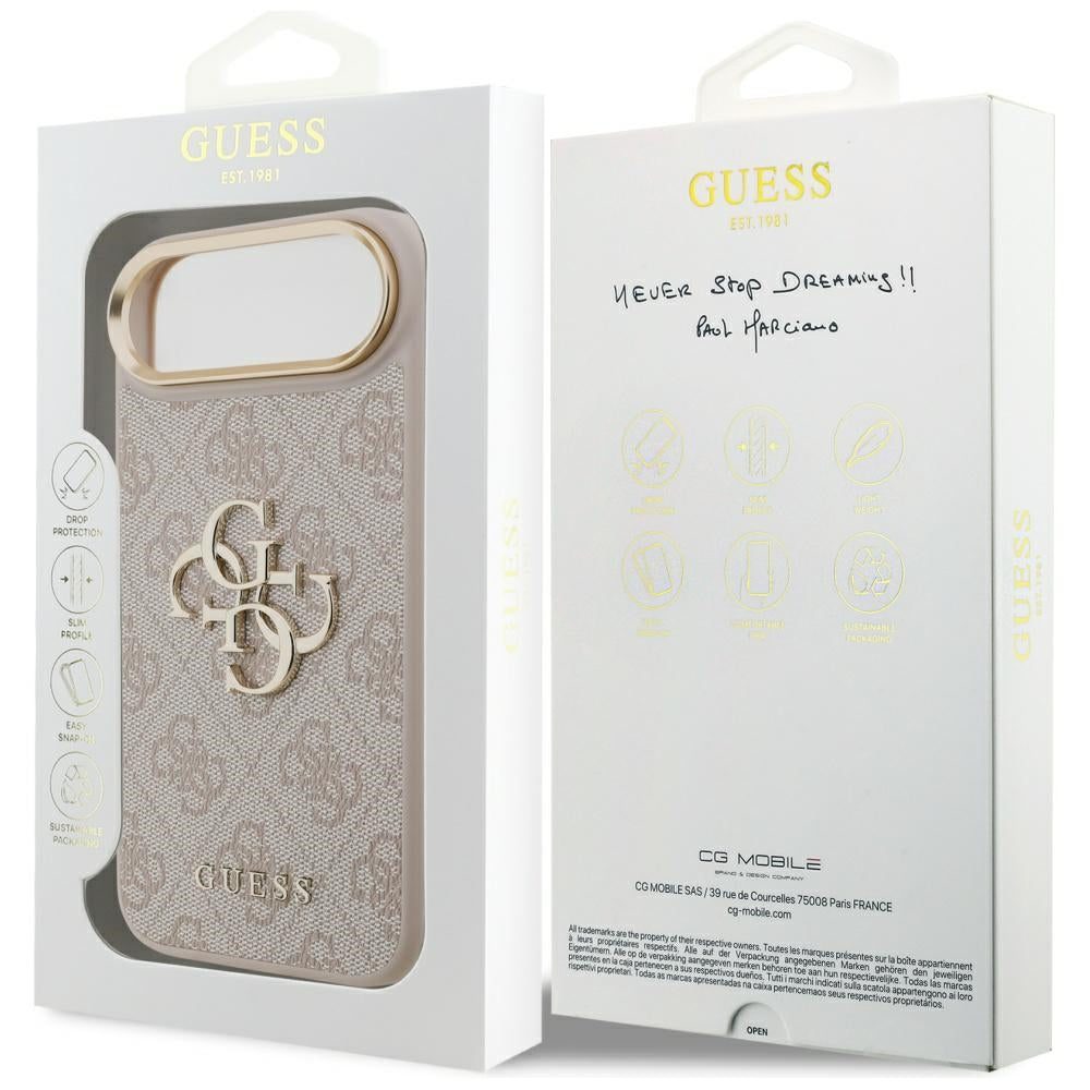 Hülle für Apple iPhone 17 Air, Guess, Big 4G Logo Classic, Roségold
