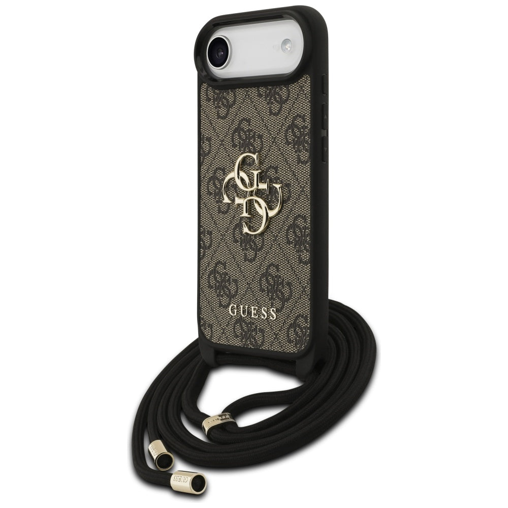 Case for Apple iPhone 17 Air, Guess, Crossbody Cord 4G Big Logo, Brown