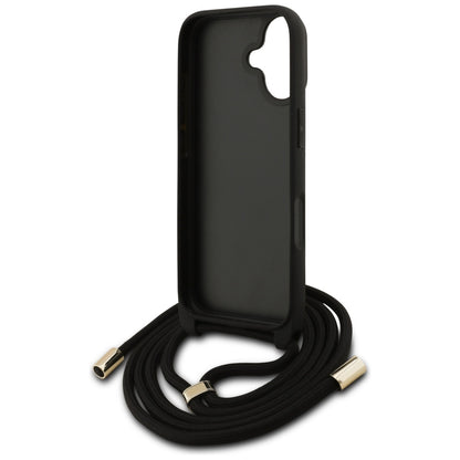 Hülle für Apple iPhone 17, Guess, 4G CBDY Big Logo mit Kordelband, Braun