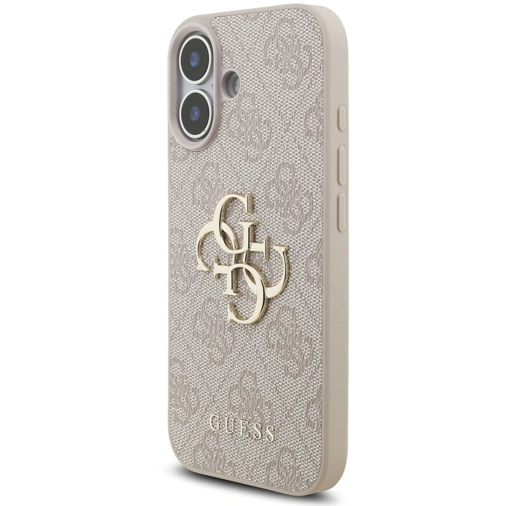 Hülle für Apple iPhone 17, Guess, 4G Classic Logo mit Trageriemen, Rosa