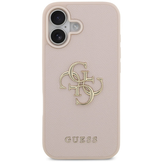 Hülle für Apple iPhone 17, Guess, 4G Grained Big and Classic Logo, Rosa