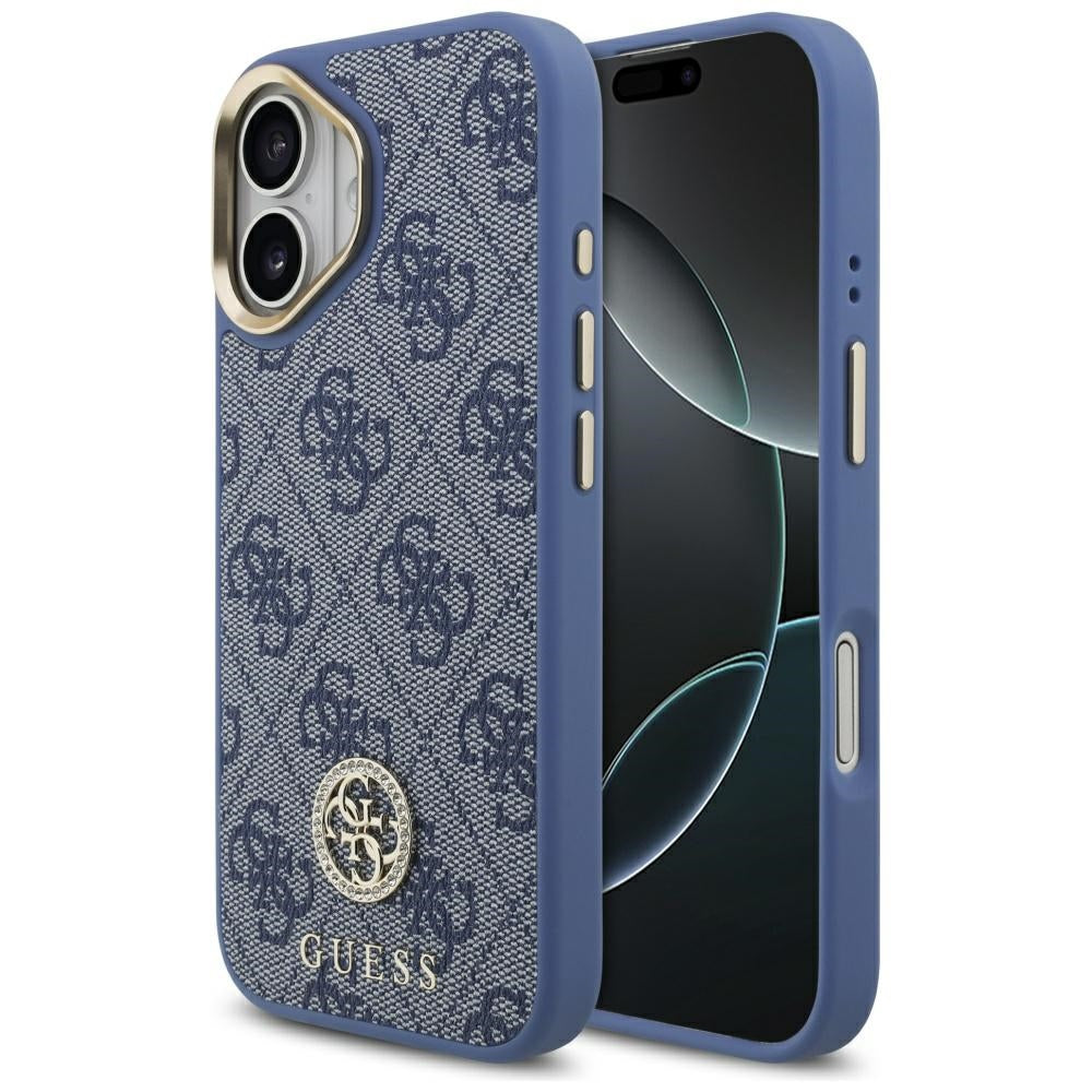 Hülle für Apple iPhone 17, Guess, 4G Strass Logo, Blau
