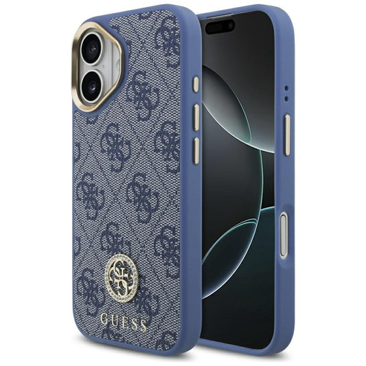 Hülle für Apple iPhone 17, Guess, 4G Strass Logo, Blau