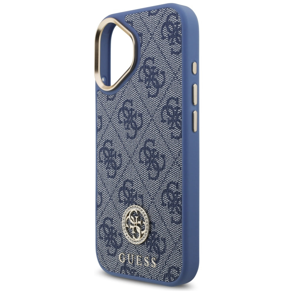 Hülle für Apple iPhone 17, Guess, 4G Strass Logo, Blau