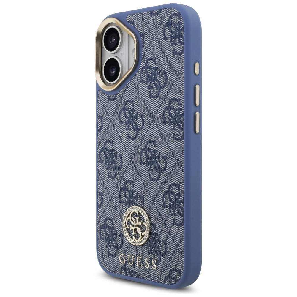Hülle für Apple iPhone 17, Guess, 4G Strass Logo, Blau