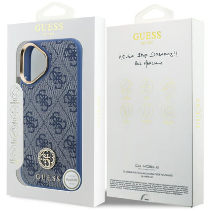 Hülle für Apple iPhone 17, Guess, 4G Strass Logo, Blau