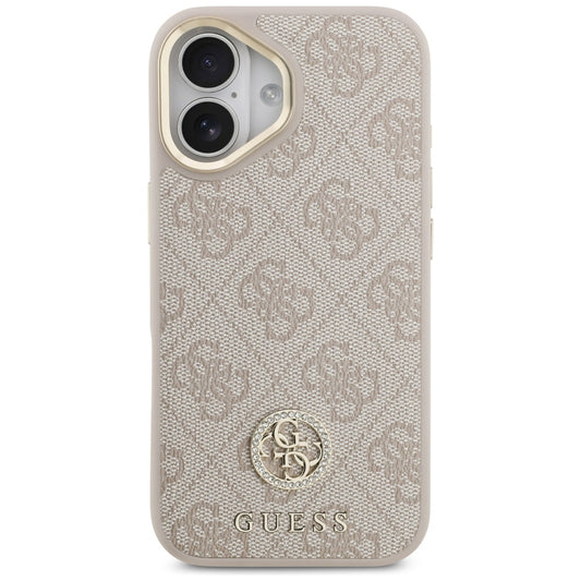 Hülle für Apple iPhone 17, Guess, 4G Strass Logo und Big Strap, Rosa