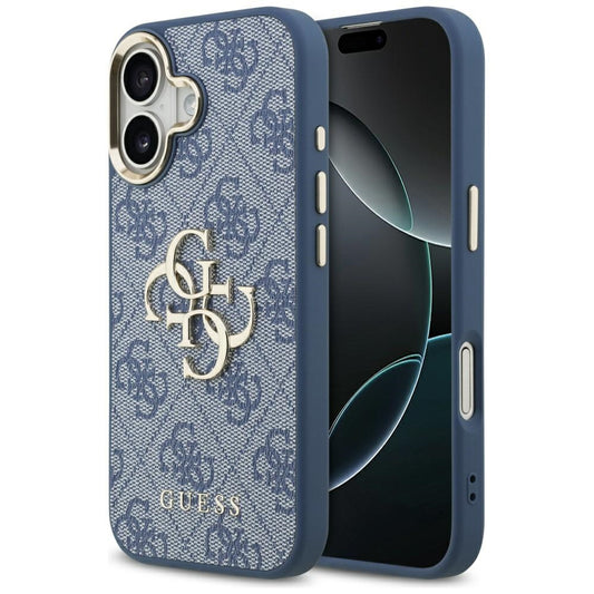 Hülle für Apple iPhone 17, Guess, Big 4G Logo Classic, Goldenes Blau