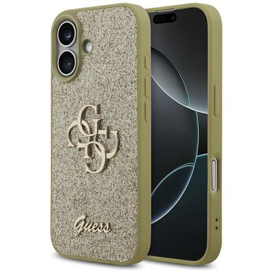 Hülle für Apple iPhone 17, Guess, Fixed Glitter Big 4G, Goldfarben
