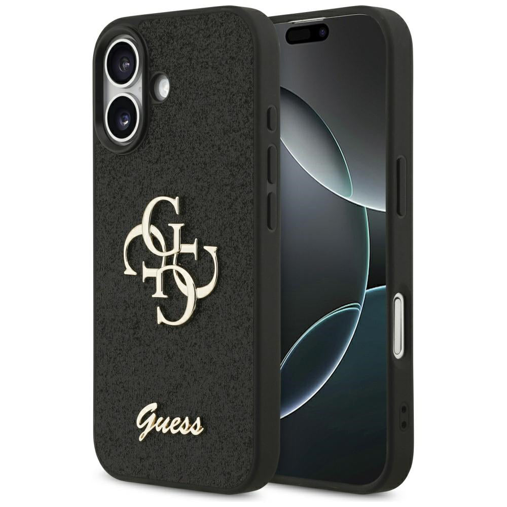 Hülle für Apple iPhone 17, Guess, Fixed Glitter Big 4G, Schwarz