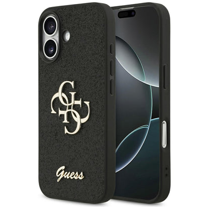 Hülle für Apple iPhone 17, Guess, Fixed Glitter Big 4G, Schwarz
