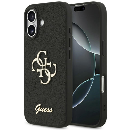 Hülle für Apple iPhone 17, Guess, Fixed Glitter Big 4G, Schwarz