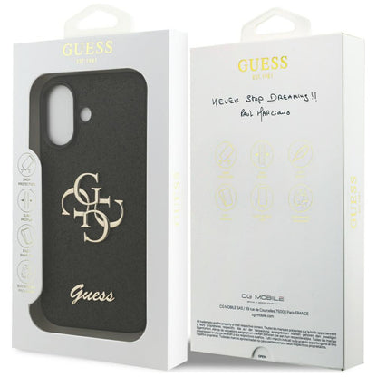 Hülle für Apple iPhone 17, Guess, Fixed Glitter Big 4G, Schwarz