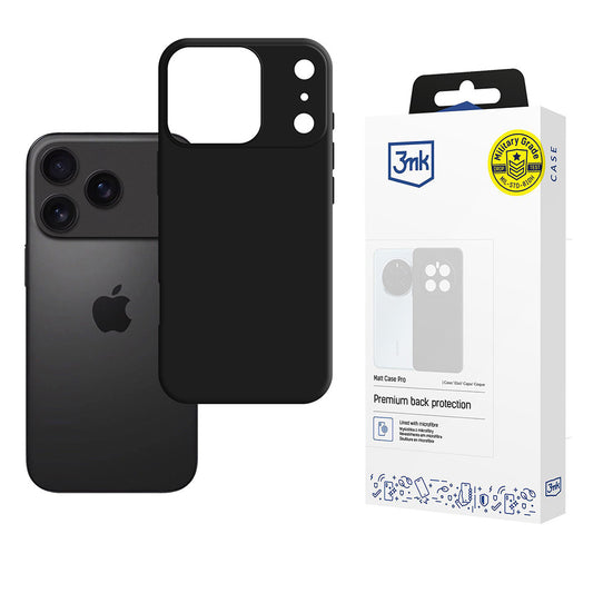 Hülle für Apple iPhone 17 Pro, 3MK, Matt Pro, Schwarz