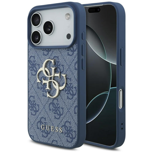 Hülle für Apple iPhone 17 Pro, Guess, 4G Big Logo, Blau