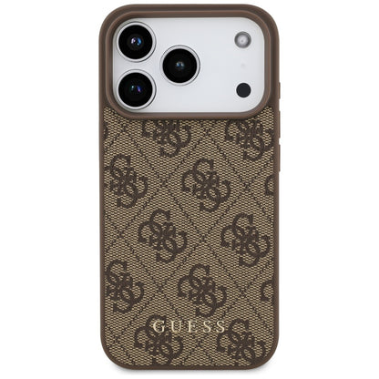 Hülle für Apple iPhone 17 Pro, Guess, 4G Classic, Braun