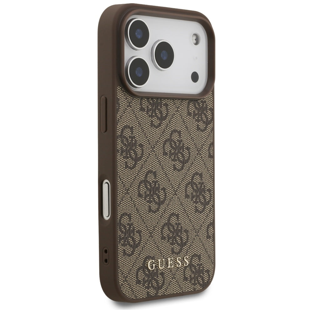 Hülle für Apple iPhone 17 Pro, Guess, 4G Classic, Braun