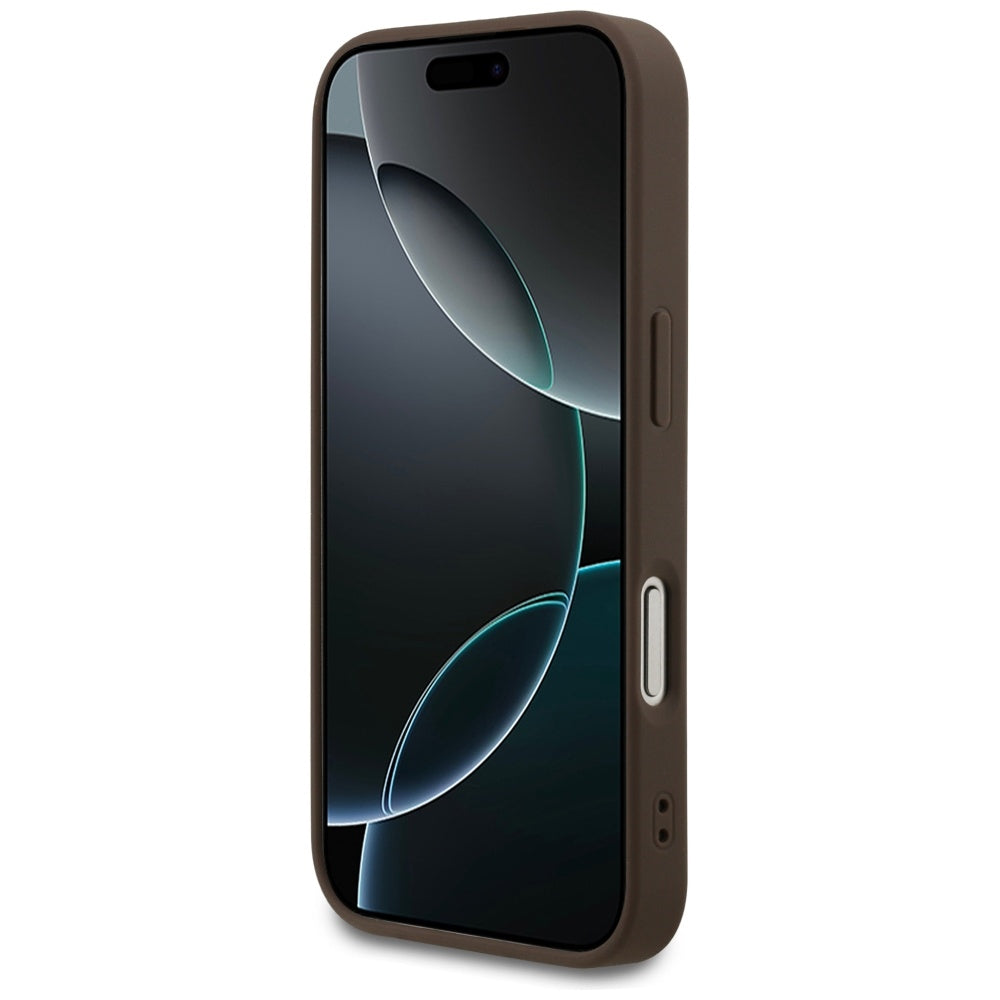Hülle für Apple iPhone 17 Pro, Guess, 4G Classic, Braun