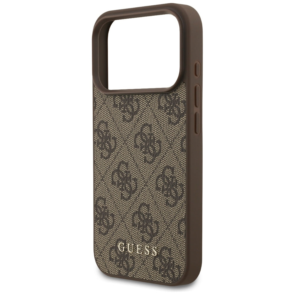Hülle für Apple iPhone 17 Pro, Guess, 4G Classic, Braun
