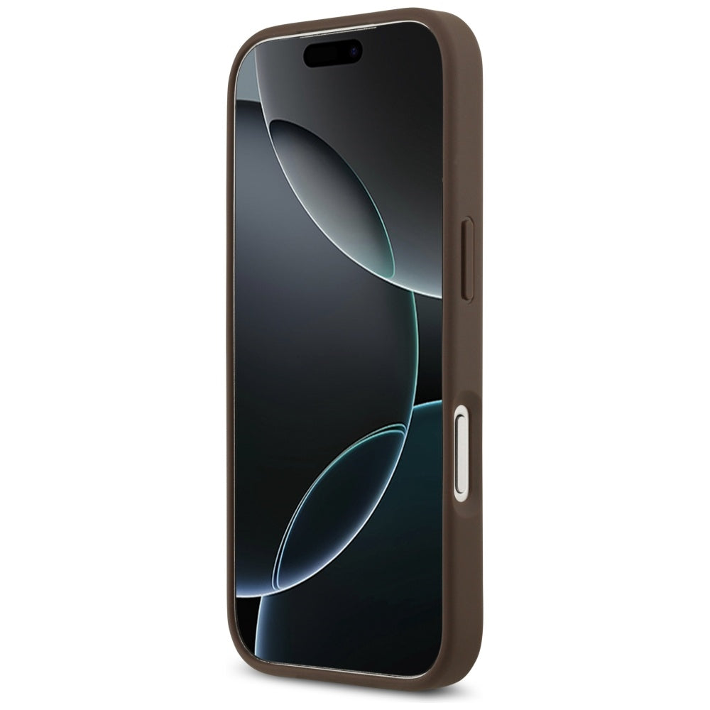 Hülle für Apple iPhone 17 Pro, Guess, 4G Double Card Triangle, Braun